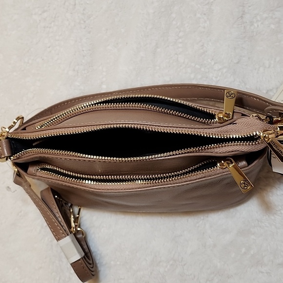 Divina Firenze Made in Italy Art Lilla Taupe Scuro Soho/Crossbody Leather Bag - Picture 16 of 16